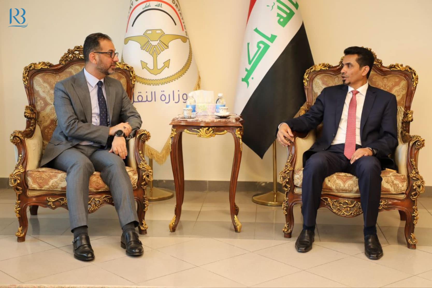 زار رئيس مركز رواق بغداد للسياسات العامة الأستاذ عباس  العنبوري معالي وزير النقل الأستاذ رزاق محيبس